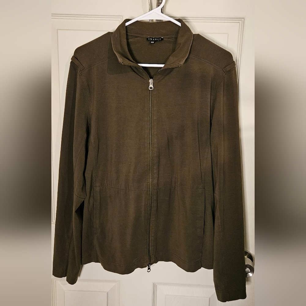 Theory Green Lightweight Full Zip Jacket